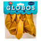 Globos X10 Tamaño R12 Dorado Perlado
