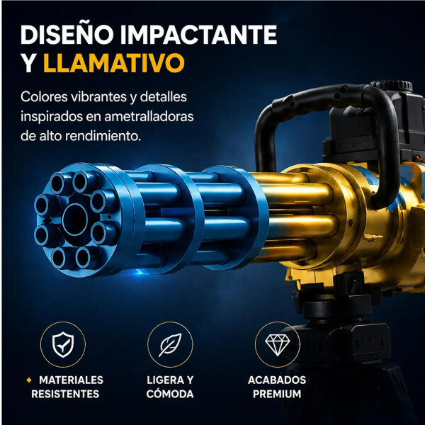 Ametralladora Lanza Bolas Hidrogel Con Tripode Jtjug100azu AZUL