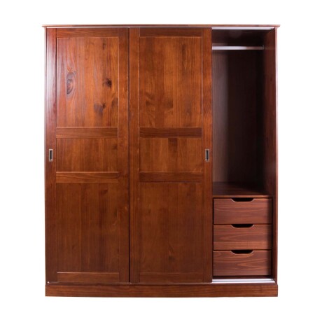 PLACARD CORREDIZO 3 PUERTAS MADERA MARRON AGATA