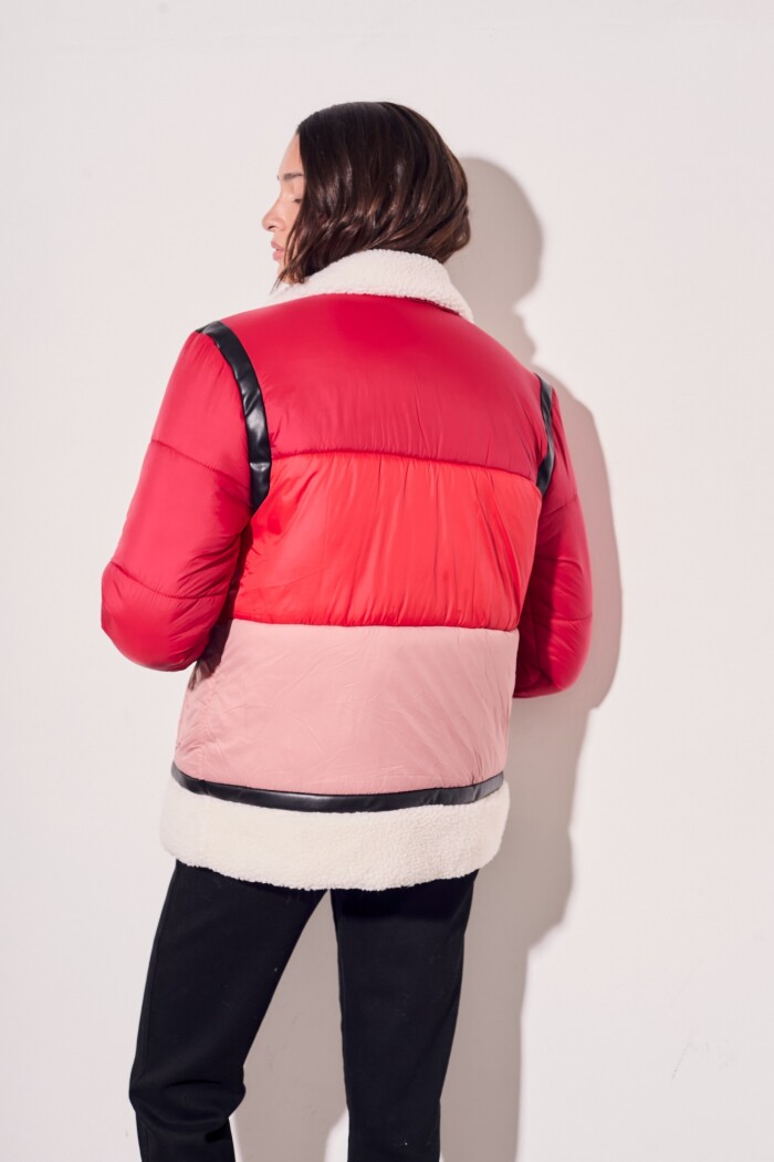 Campera Capitoneada Combinada Rojo