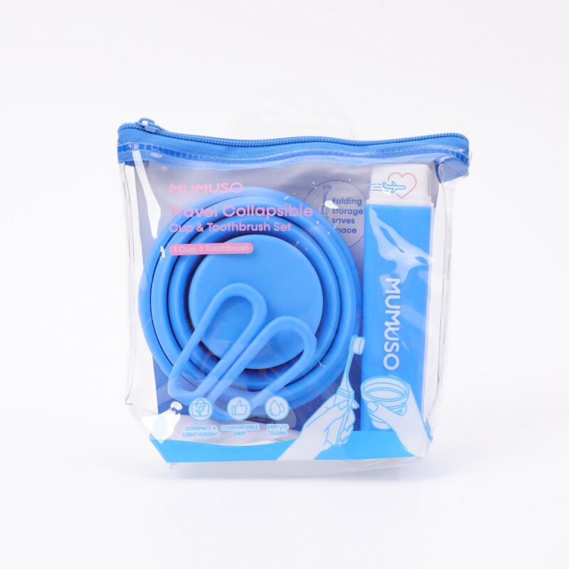 JUEGO PORTÁTIL DE CEPILLOS DE VIAJE PLEGABLE PARA DIENTES (AZUL) JUEGO PORTÁTIL DE CEPILLOS DE VIAJE PLEGABLE PARA DIENTES (AZUL)