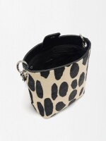 Bolso Bandolera De Piel Estampado Animal crudo