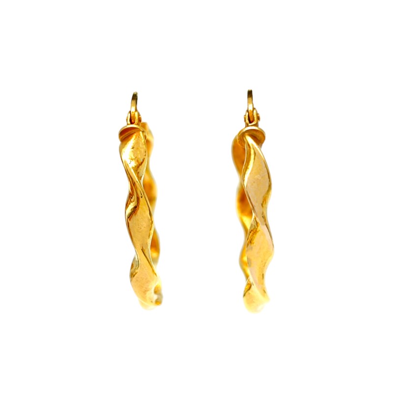 Caravanas aros de oro Carmín- Oro bajo - Sin piedra- CA8038 sinpiedra