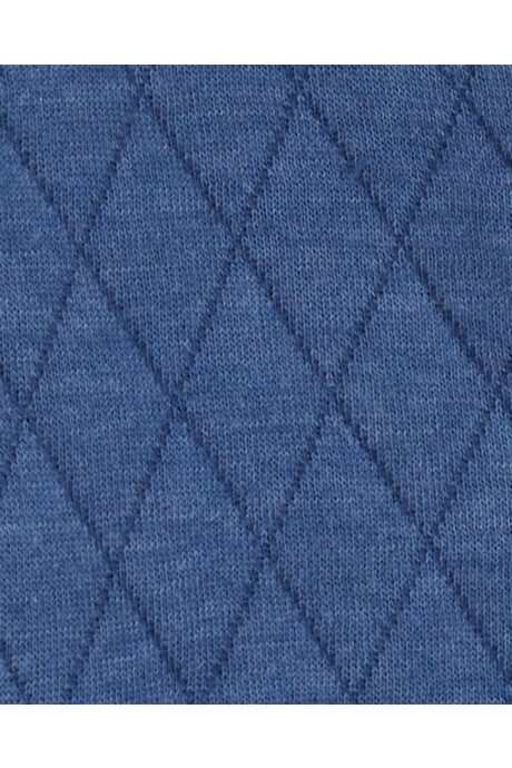 Campera de algodón, capitoneada, con capucha, azul Sin color