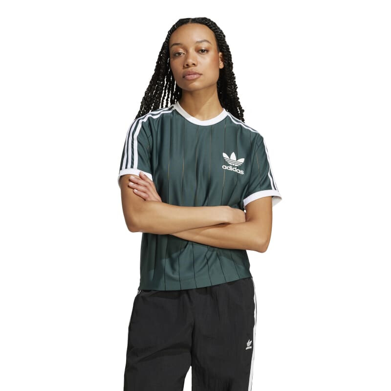 Remera Adidas Adicolor Pinstripe 3 de Mujer - IY7230 Petroleo