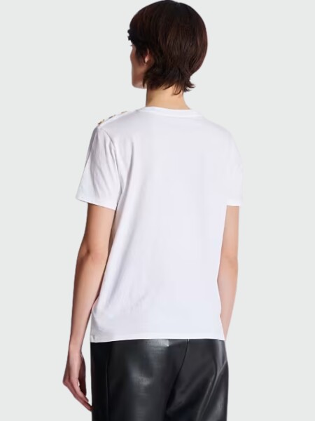 BALMAIN - T-SHIRT CLÁSICA ESTAMPADO PARIS Blanco