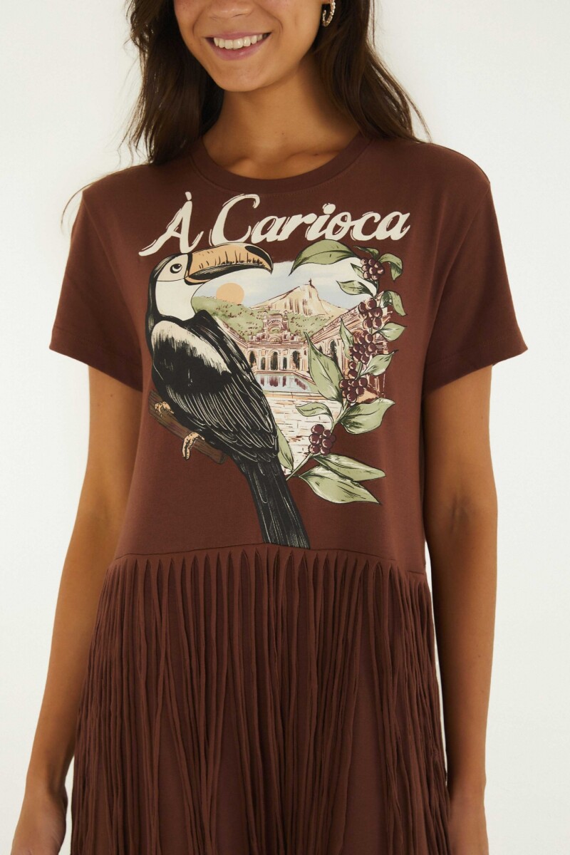 VESTIDO CARIOCA FLECOS Marron