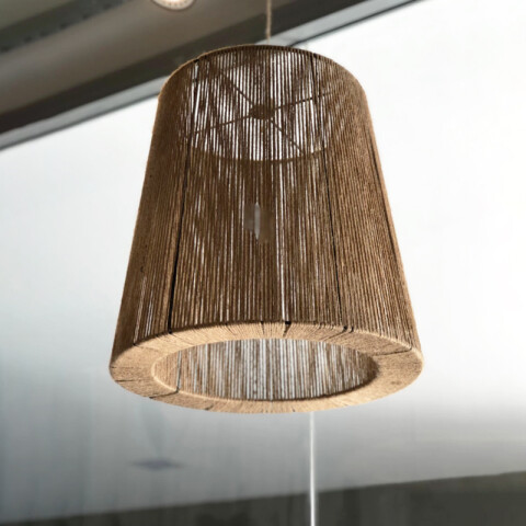 Lámpara colgante cónico campana hilos marrón Ø38cm IX9184