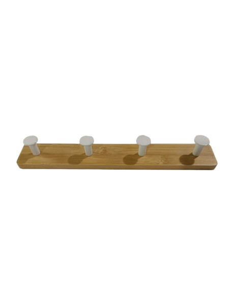 PERCHERO DE PARED 33x5CM 4 COLGADORES BAMBOO NATURAL/BCO PERCHERO DE PARED 33x5CM 4 COLGADORES BAMBOO NATURAL/BCO