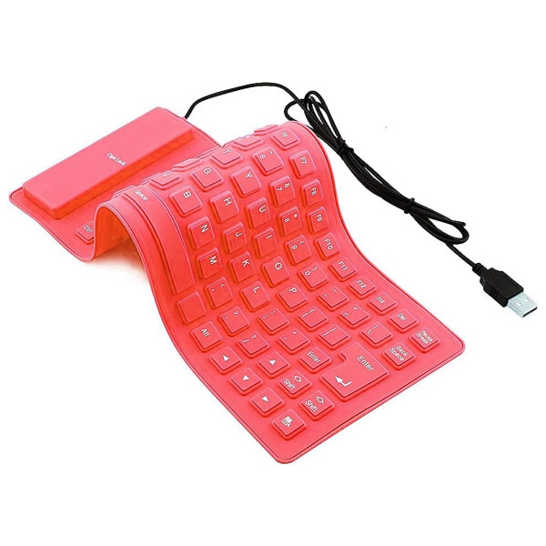 Teclado Flexible Con Cable Ledstar Wb-86 ROJO