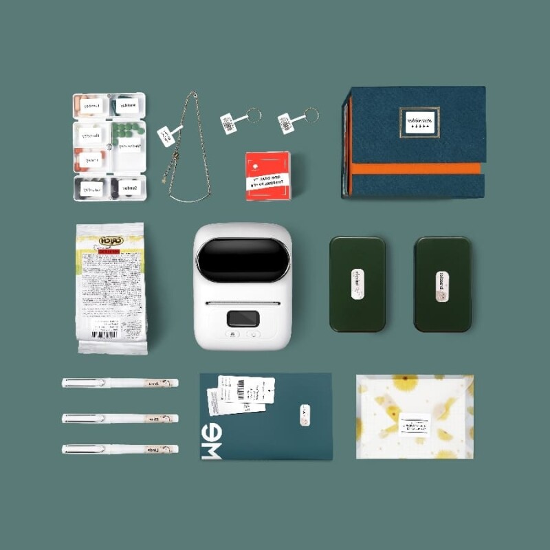 Mini impresora etiquetadora térmica portátil M110 blanco