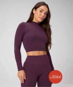 Polo Manga Larga Seamless Long-Sleeve Essential Tee Mujer Oxblood