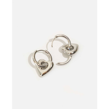 Argollas De Metal Reciclado Plateado Rodio