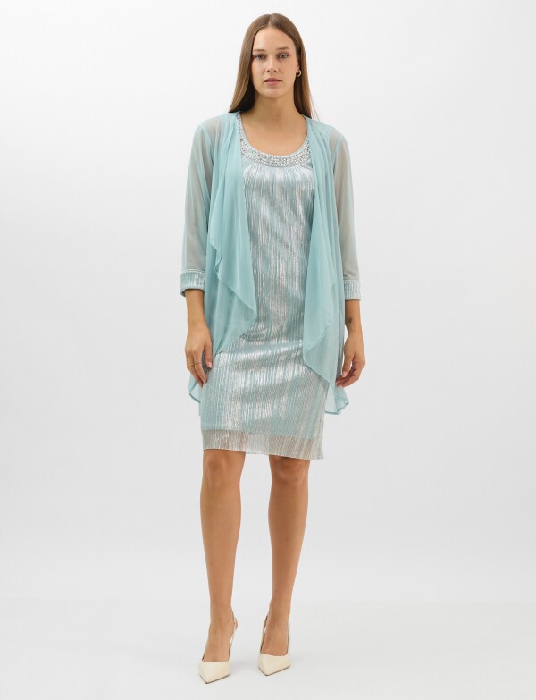 Set Vestido & Chaqueta VERDE AGUA