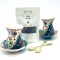 Set de té para dos personas cerámica Verde