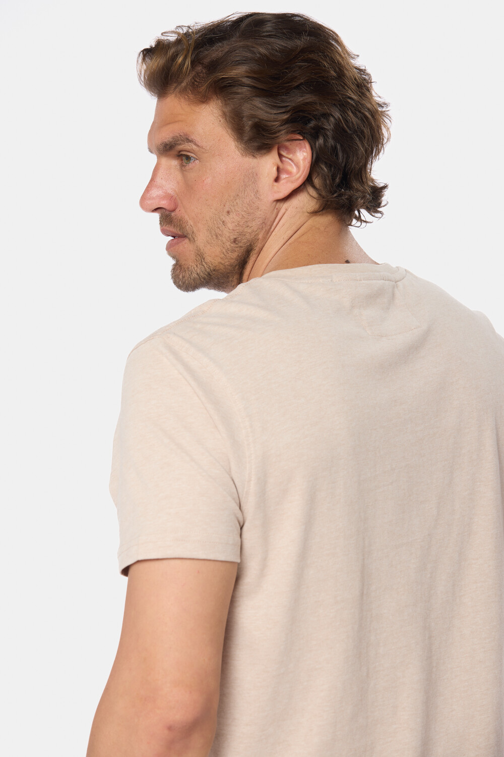 REMERA LISA CUELLO MAO Beige
