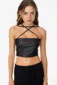 Top Leather Alba Negro