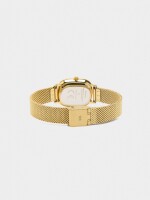 Reloj De Malla Metálica De Acero Inoxidable dorado