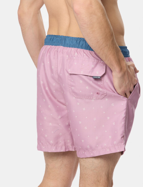 SHORT DE BAÑO ESTAMPADO Rosado
