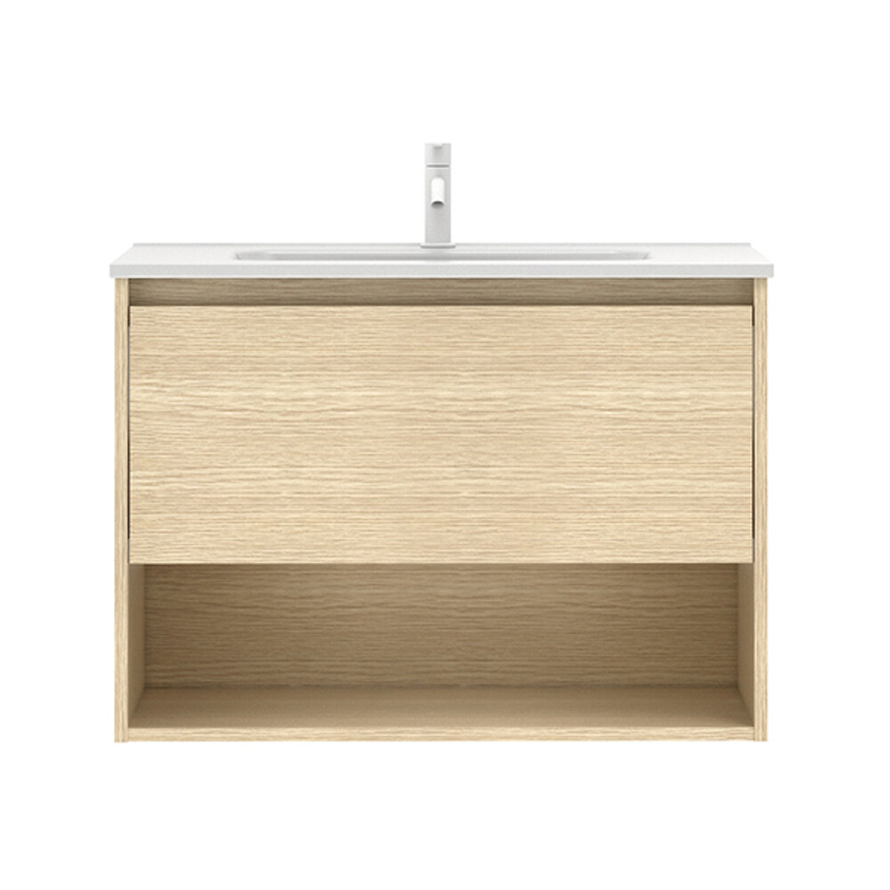 MUEBLE DE BAÑO NIWA 80 CM ROBLE ARENADO CON MESADA Mueble De Baño Niwa 80 Cm Roble Arenado Con Mesada