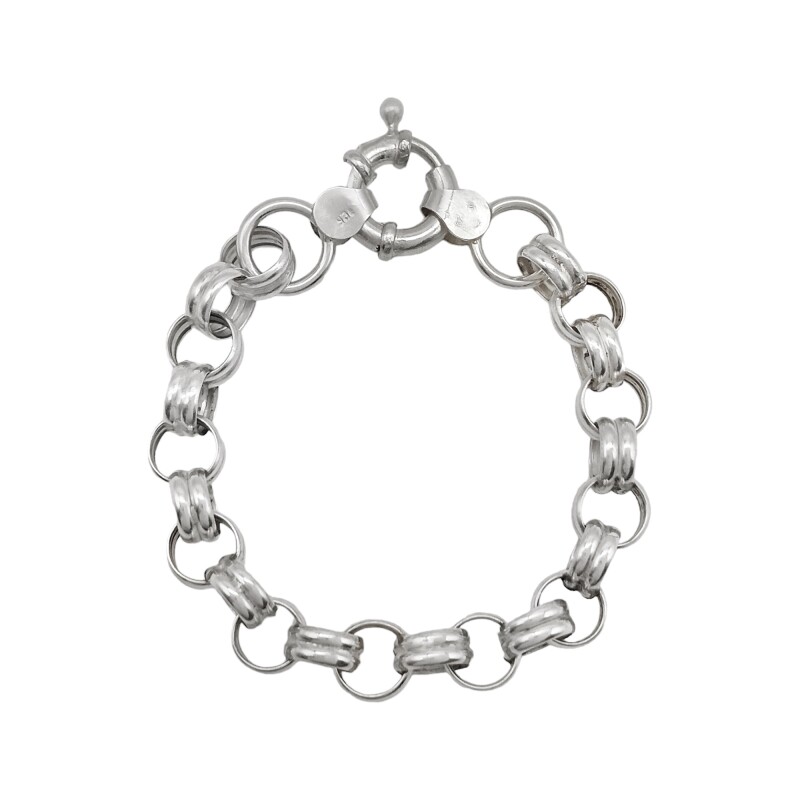 Pulsera Rolo eslabón doble-Plata 925-Sin piedra-PU3058 sinpiedra