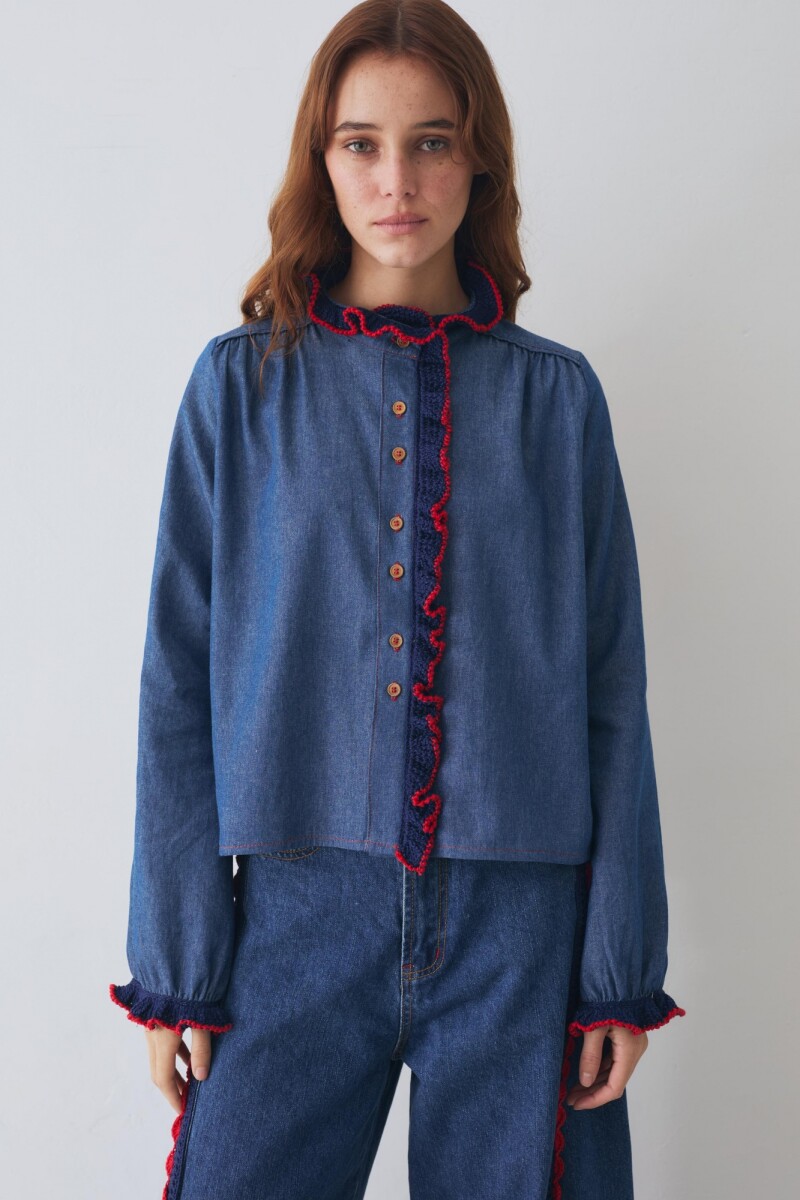 CAMISA SWIM JEAN CROCHET Azul