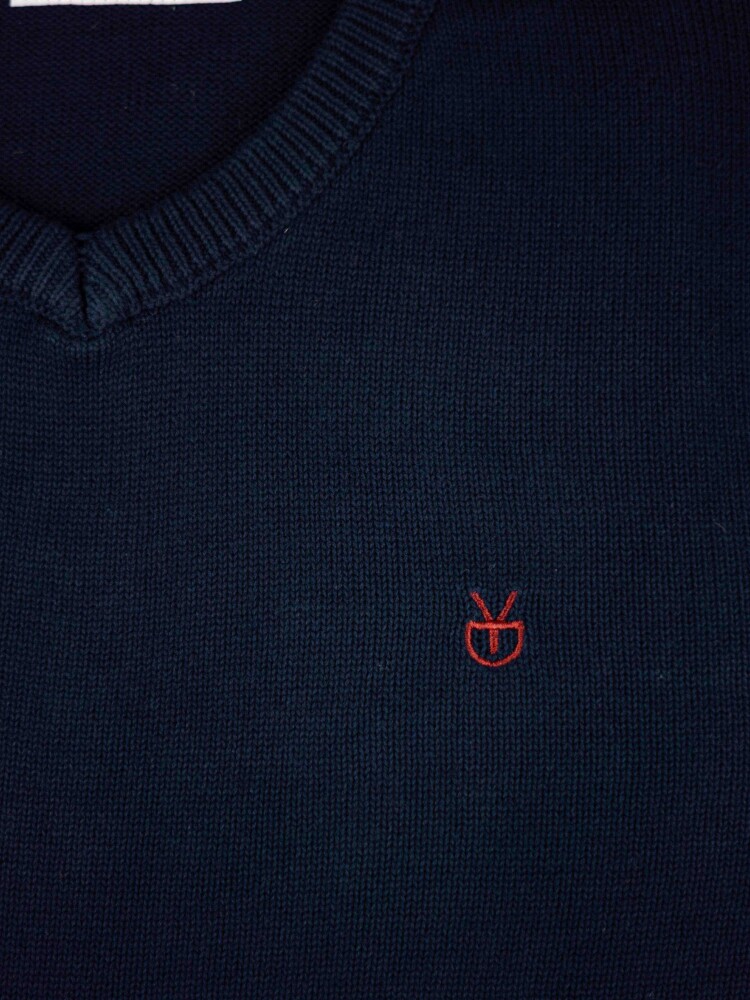 Sweater en V Azul