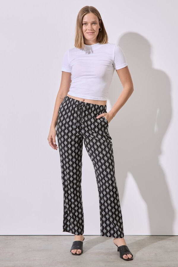 Pantalon Print BLANCO/NEGRO