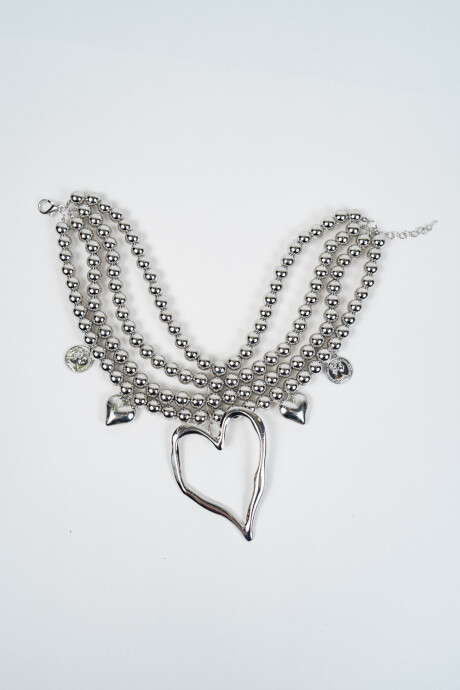 Collar Perlas Plateado