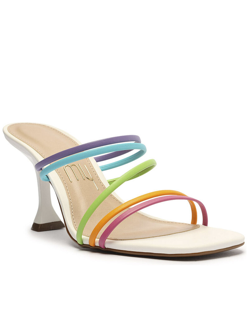 Sandalia Taco Alto Fino Romano Multicolor Blanco U