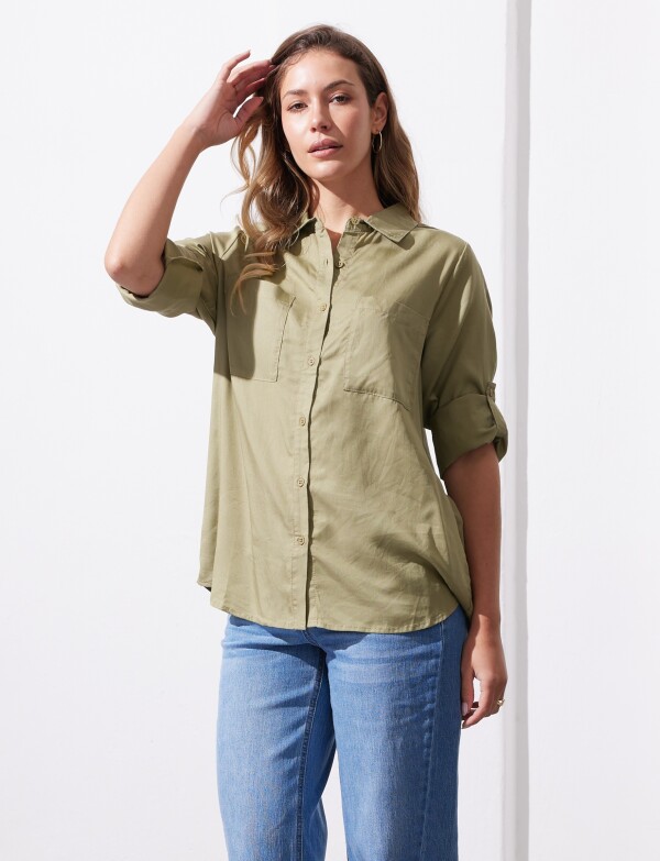 Camisa Bolsillos OLIVA