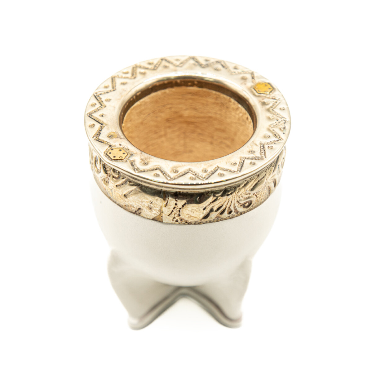 MADE IN URUGUAY MATE IMPERIAL ALPACA Y BRONCE 3.0 - BLANCO 