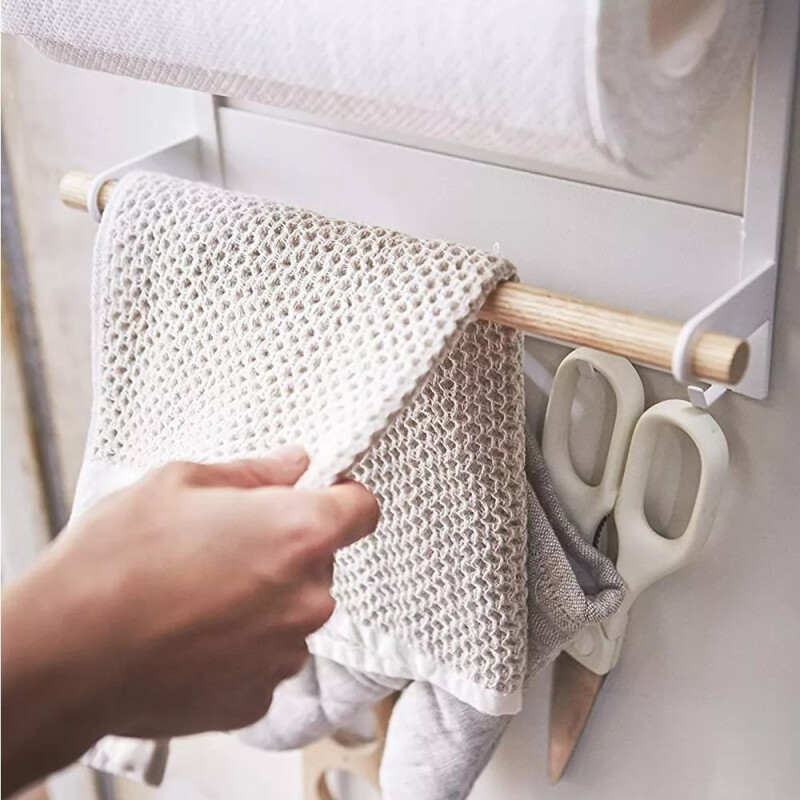 Estante Organizador Imantado De Acero Para Heladera Blanco