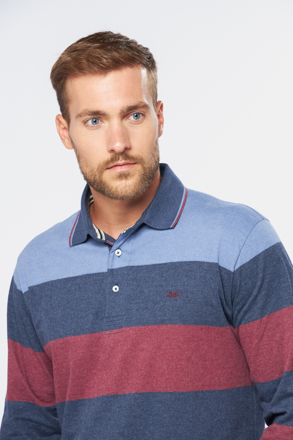 REMERA POLO RAYADA Bordo