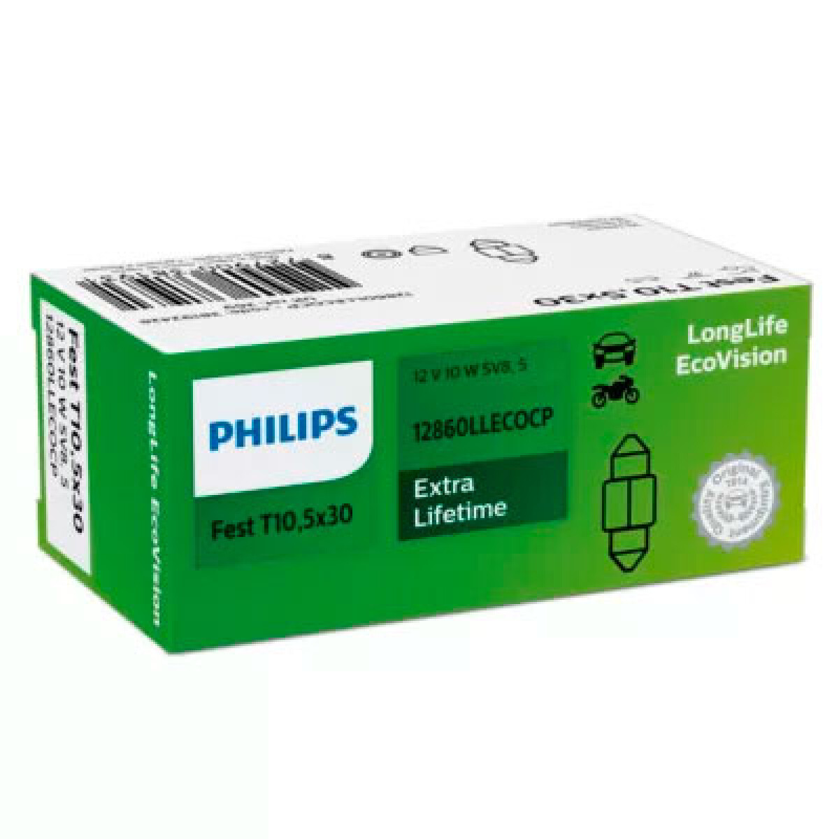 LAMPARA - FEST T10 TUBULAR 12V 10W 10X31 PHILIPS 