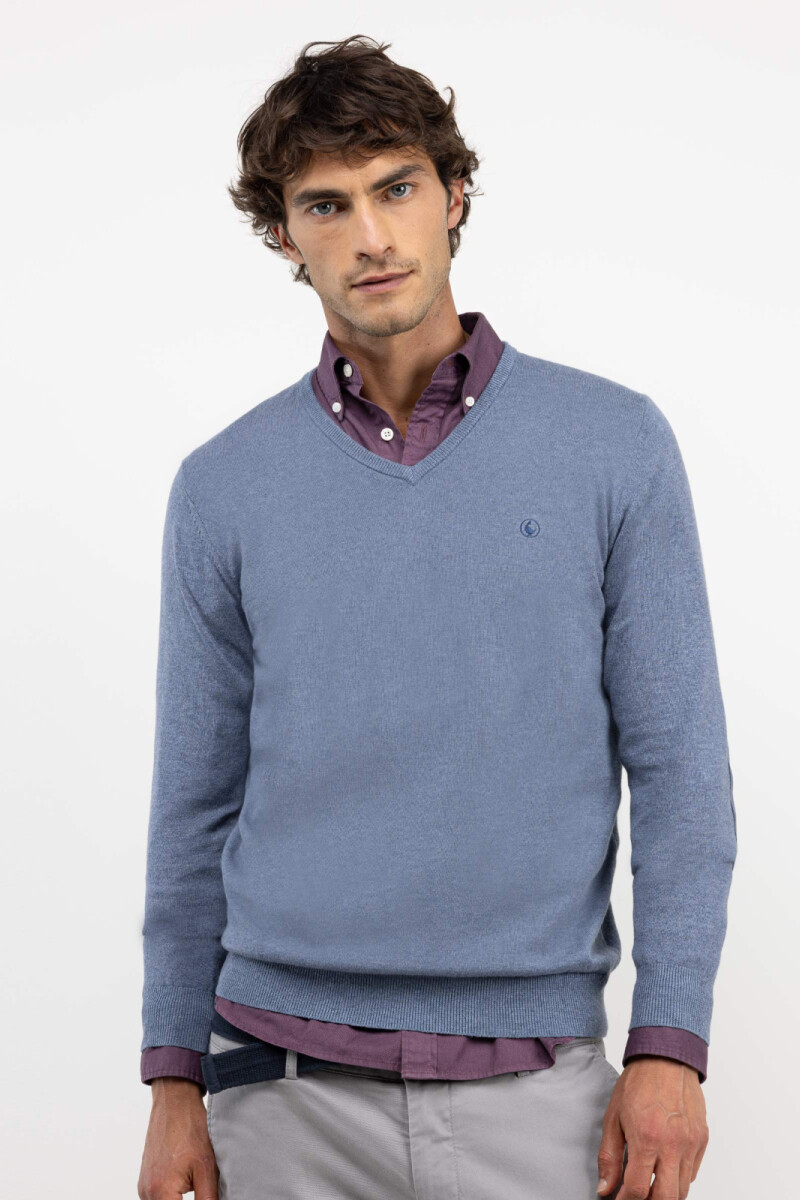 Jersey Cuello Pico El Ganso Azul Medio