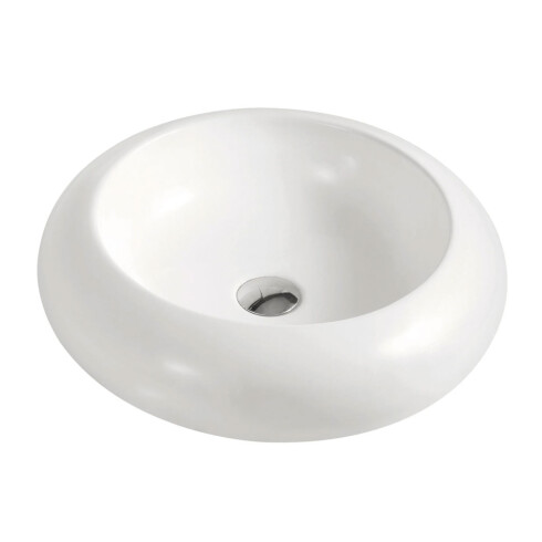 Bacha circular de loza blanca para apoyar 51x47x15 000