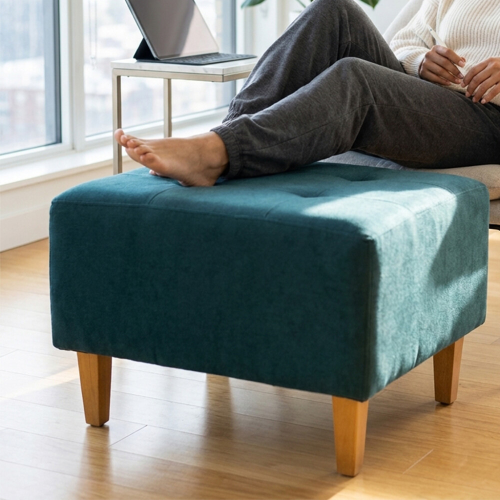 Juego De Living Sillón con puff Azul