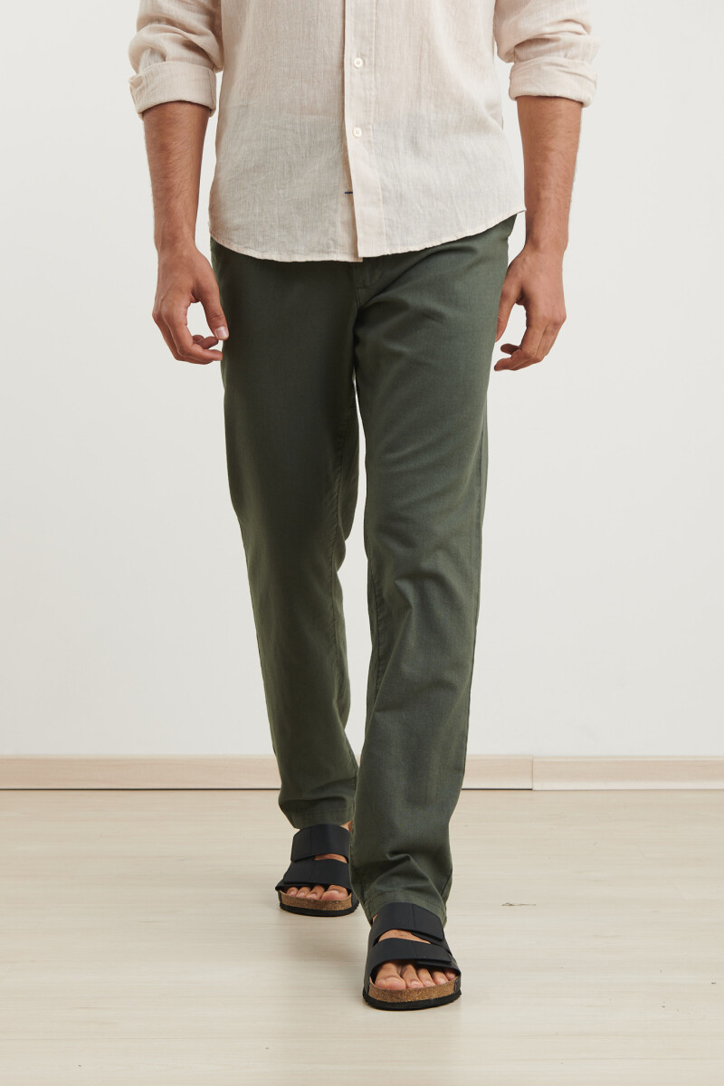 PANTALON DE LINO HARRY - Verde 