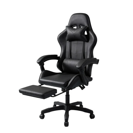 Silla Gamer Reclinable 360º 150kg Masaje Lumbar Apoyapies Negro