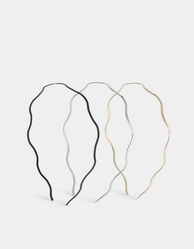 Vinchas Sets Set por 3 Set De Vinchas Rígidas Wavy - Combinacion Tricolor
