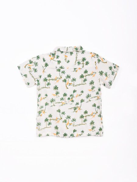 CAMISA M/C ESTAMPADA OFF WHITE