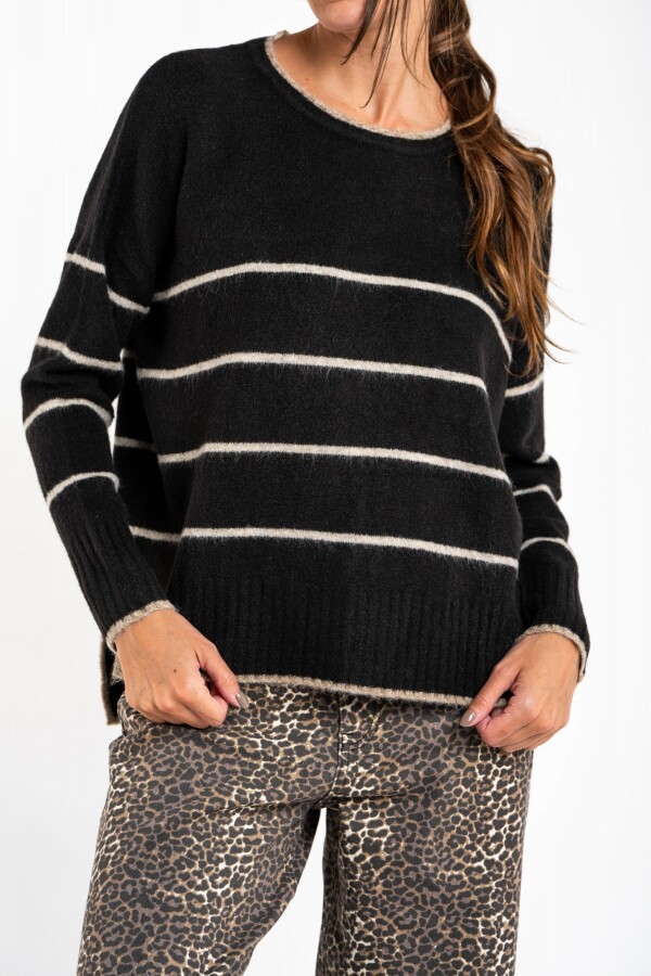 Sweater Rayado Negro