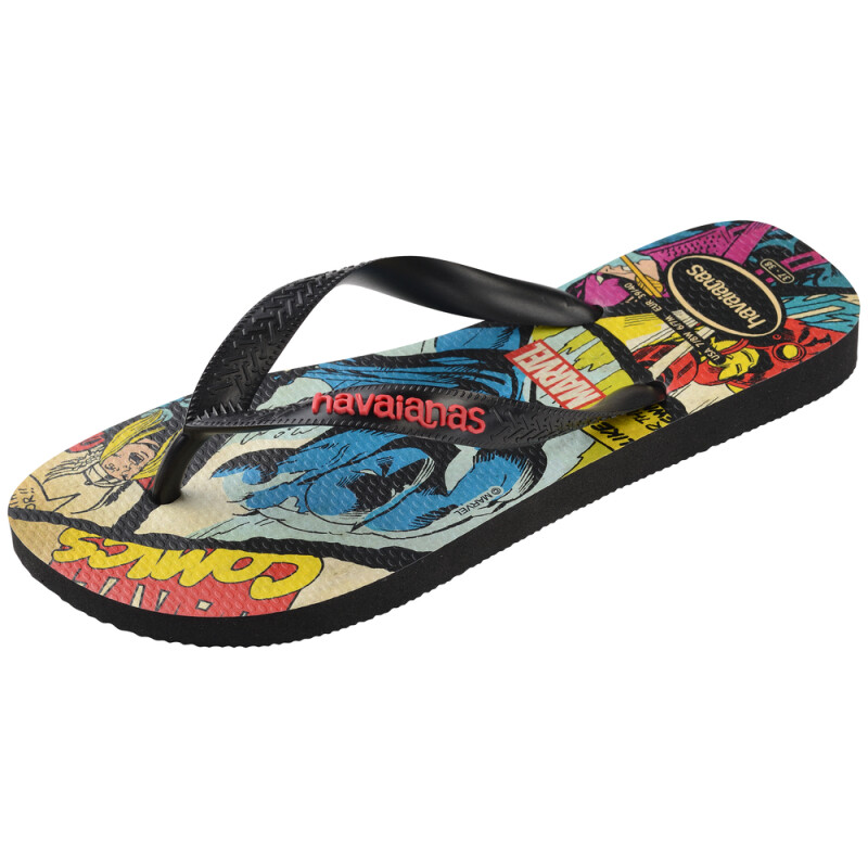 Sandalias Havaianas Top Marvel Classics Hombre Negro/negro/rojo