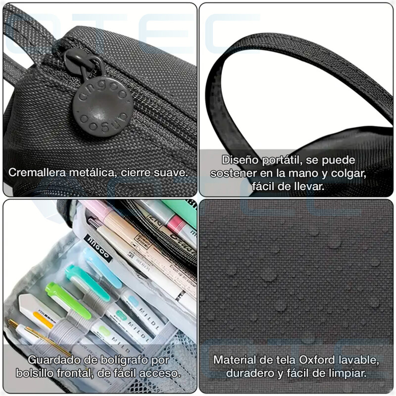 Estuche Cartuchera para Lápices Estudiante Escolar Negro