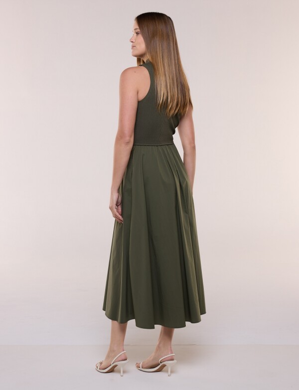 Vestido Midi Combinado VERDE