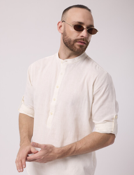 Camisola m/l lino blanco