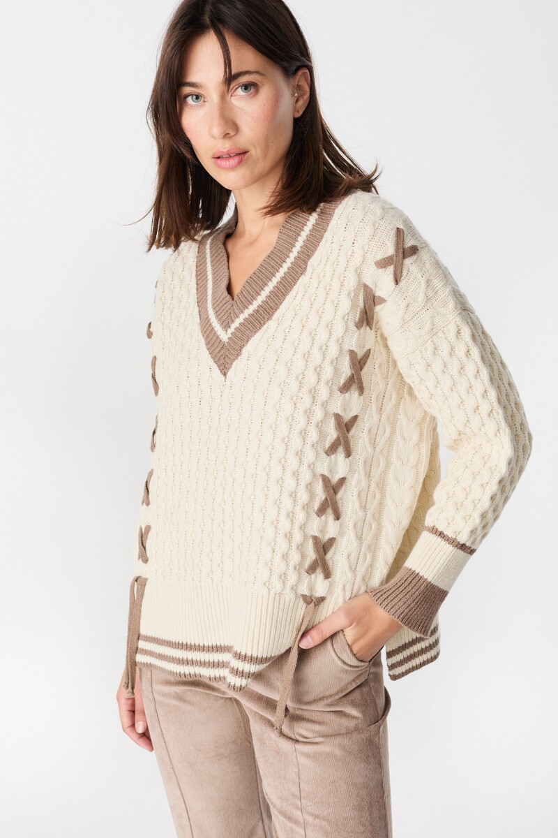 Sweater Preppy Crudo/Vison
