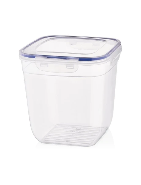 RECIPIENTE CUADRADO 3250ML "COOK&LOCK" COLOR CRISTAL C/SILICONA AZUL 17.5x17.5x17.5cms RECIPIENTE CUADRADO 3250ML "COOK&LOCK" COLOR CRISTAL C/SILICONA AZUL 17.5x17.5x17.5cms