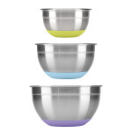 Cuisinart® JUEGO DE 3 TAZONES MEZCLADORES DE ACERO INOXIDABLE CON BASE DE SILICONA N/A